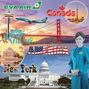 vé máy bay đi Mỹ hãng Eva Air
