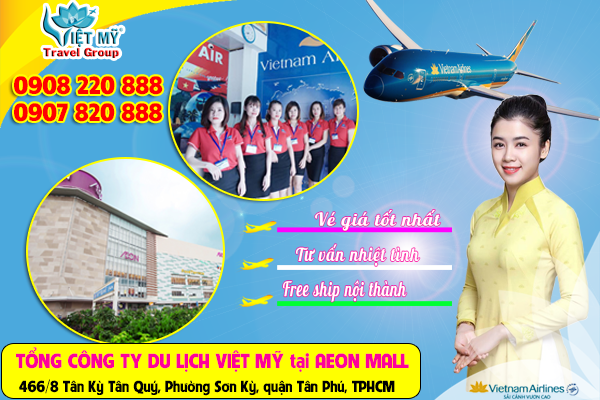 Phòng vé máy bay tại quận Tân Phú 466/8 Tân Kỳ Tân Quý gần AEON MAILL