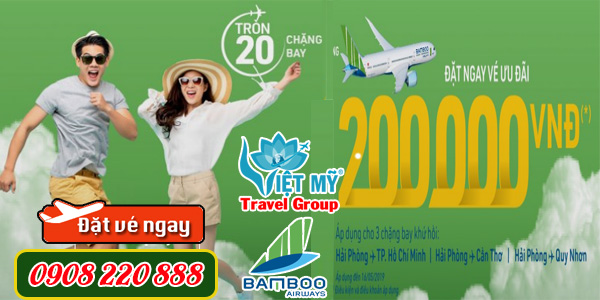 Bamboo Airways mở bán vé đường bay Hải Phòng đi Quy Nhơn, TP Hồ Chí Minh, Cần Thơ