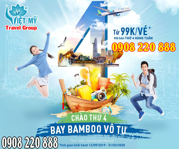 Bamboo Airways khuyến mãi vé thứ 4 chỉ từ 99K