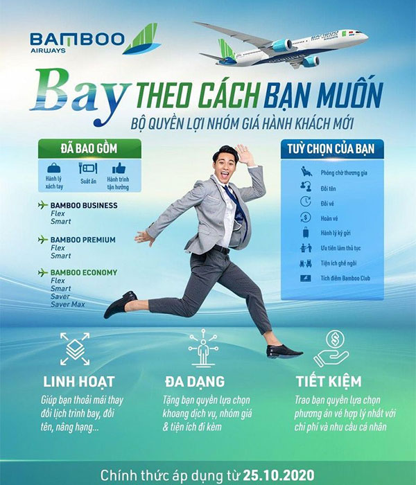 Đón các hạng vé mới của Bamboo Airways