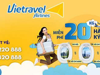 Vietravel Airlines tặng 20KG hành lý ký gửi từ TPHCM - Hà Nội/Đà Nẵng