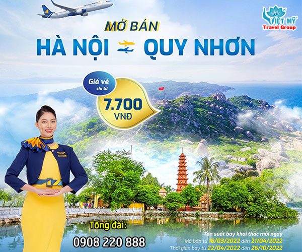 Vietravel Airlines ưu đãi vé bay Hà Nội – Quy Nhơn chỉ từ 7.700 đồng