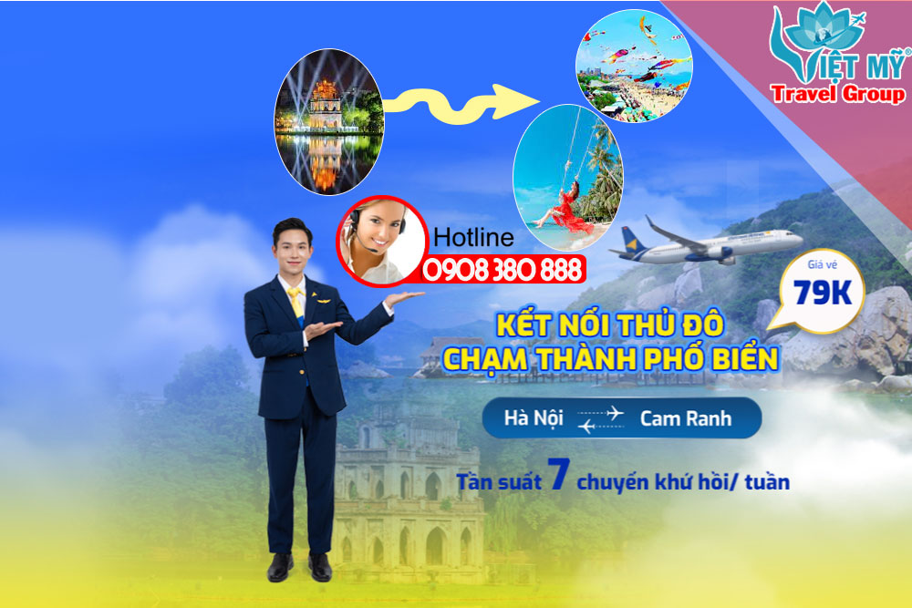 Bay từ Thủ Đô Hà Nội đến Thành Phố biển Nha Trang với giá vé chỉ 79K
