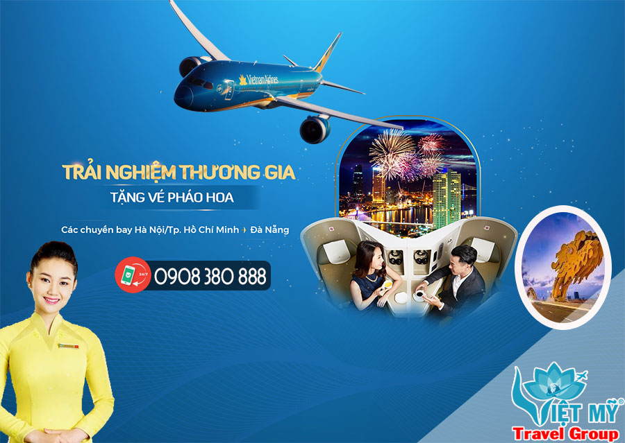 Vietnam Airlines hạng thương gia tặng ngay vé xem pháo hoa tại Đà Nẵng