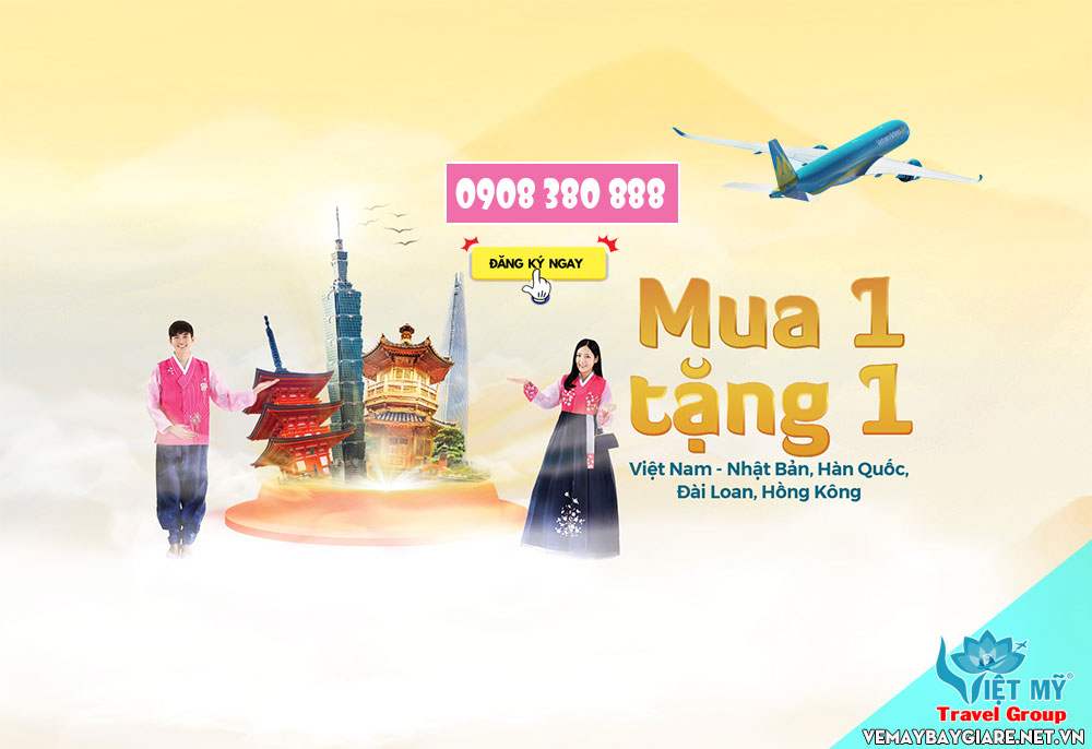 Bay Quốc tế với Vietnam Airlines - Mua 1 vé TẶNG 1 vé