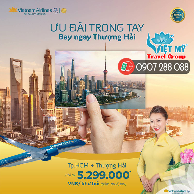 Bay THƯỢNG HẢI giá từ 5.299.000 VND/vé khứ hồi cùng Vietnam Airlines
