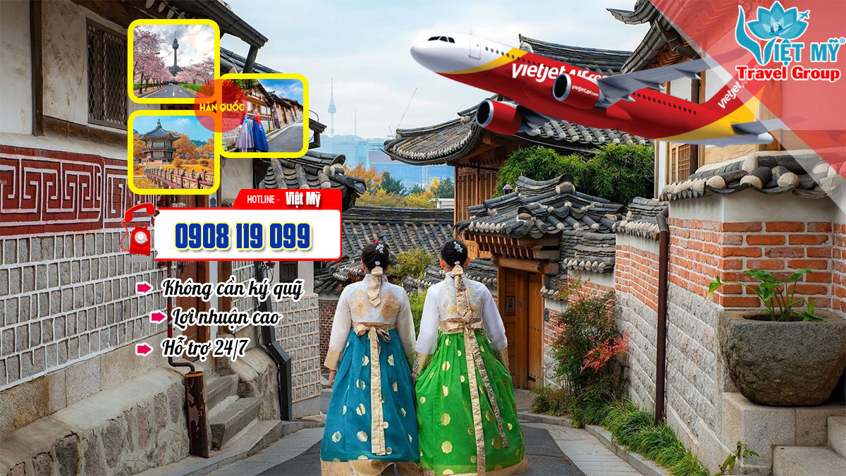 Tuyển đại lý cấp 2 tại Vĩnh Long bán vé máy bay đi Hàn Quốc