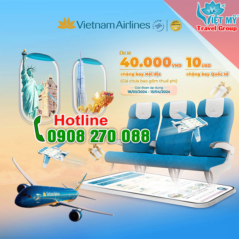 Dịch vụ chọn chỗ ngồi của Vietnam Airlines - CHỈ 40.000 VNĐ