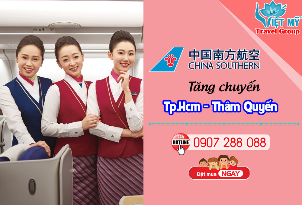 Tăng chuyến Tp.Hcm - Thâm Quyến hãng China Southern Airlines