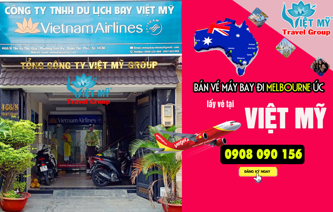 Việt Mỹ tuyển cộng tác viên bán vé máy bay đi Melbourne