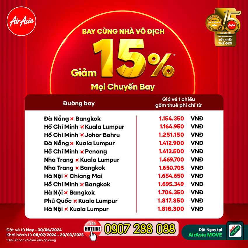 Đặt vé để bay đi du lịch cùng AirAsia thôi nào!