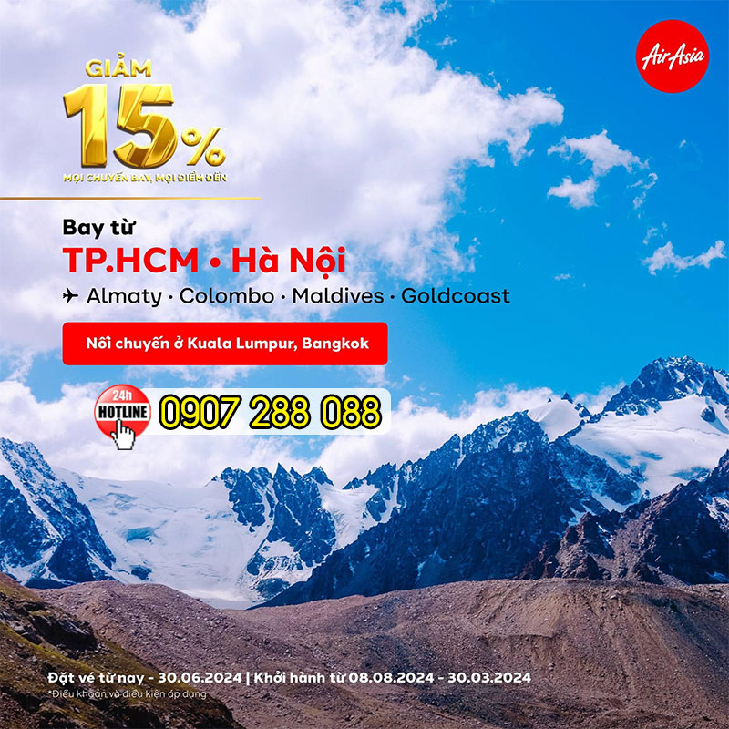KHUYẾN MÃI Air Asia - GIẢM GIÁ VÉ máy bay cho tất cả các chuyến!