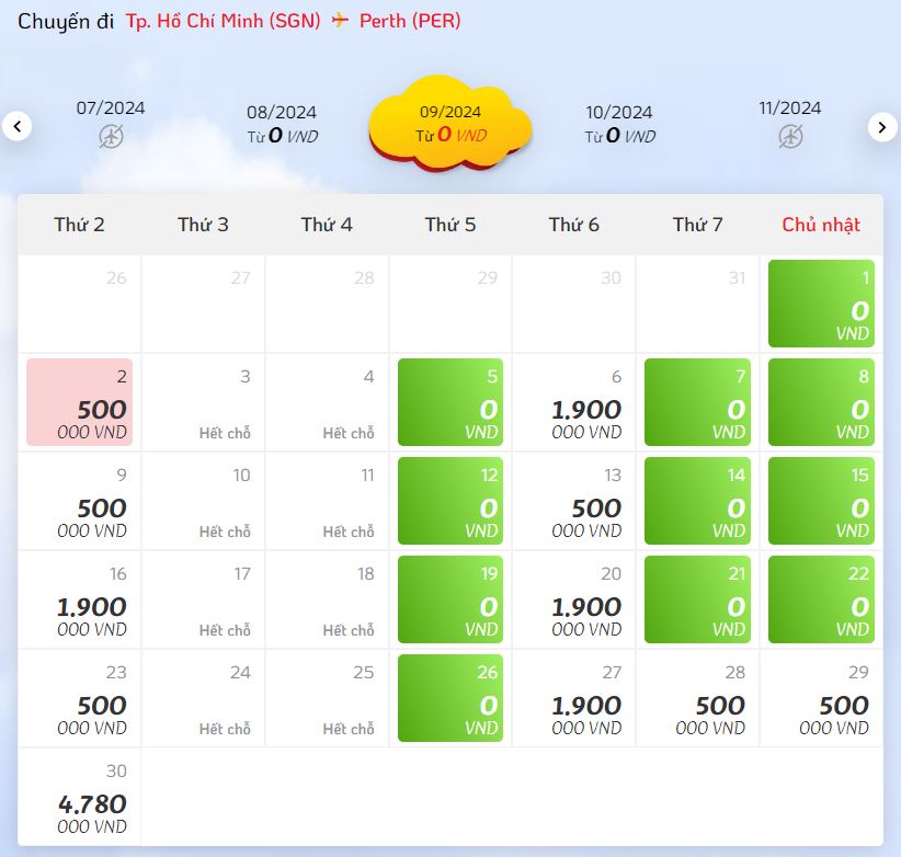 GIÁ vé máy bay đi Perth hãng Vietjet bao nhiêu tiền?