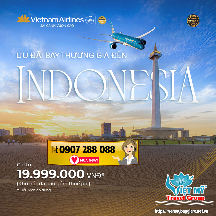 Chỉ từ 19.999.000 VND/vé khứ hồi hạng Thương gia đi Jakarta