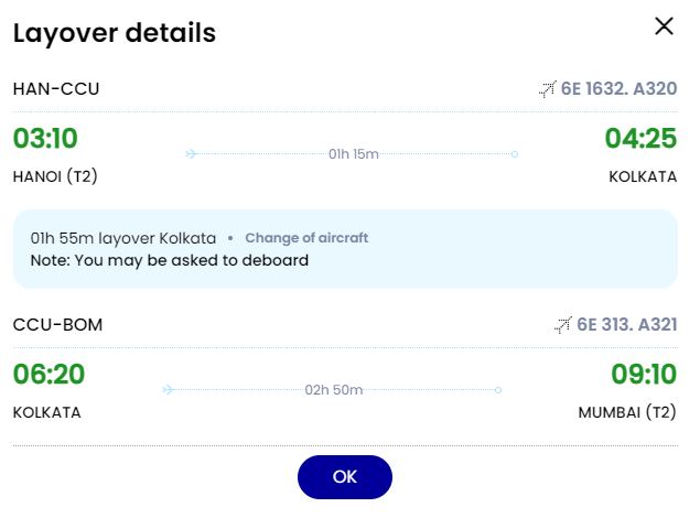 Giá vé máy bay Hà Nội - Mumbai hãng Indigo bao nhiêu?