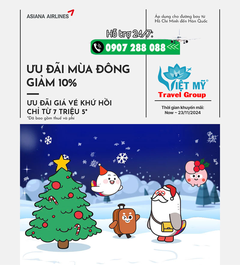 Mùa Đông Hàn Quốc - ưu đãi giảm đến 10%