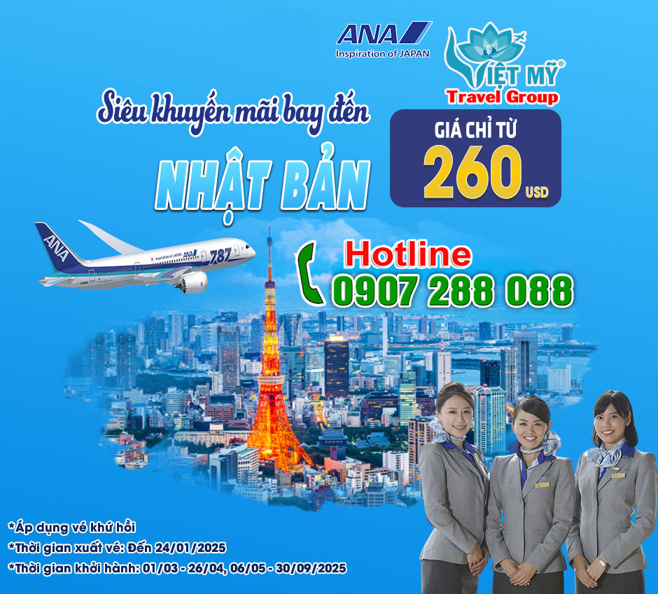 Chỉ từ 260 USD có liền vé khứ hồi đi Nhật cùng ANA