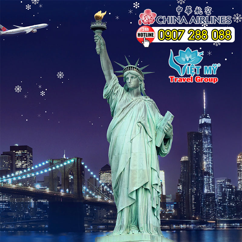 China Airlines ưu đãi vé bay đi Mỹ - Canada dịp Giáng Sinh