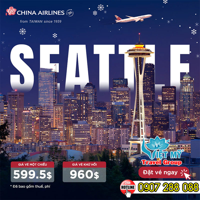 China Airlines ưu đãi vé bay đi Mỹ - Canada dịp Giáng Sinh