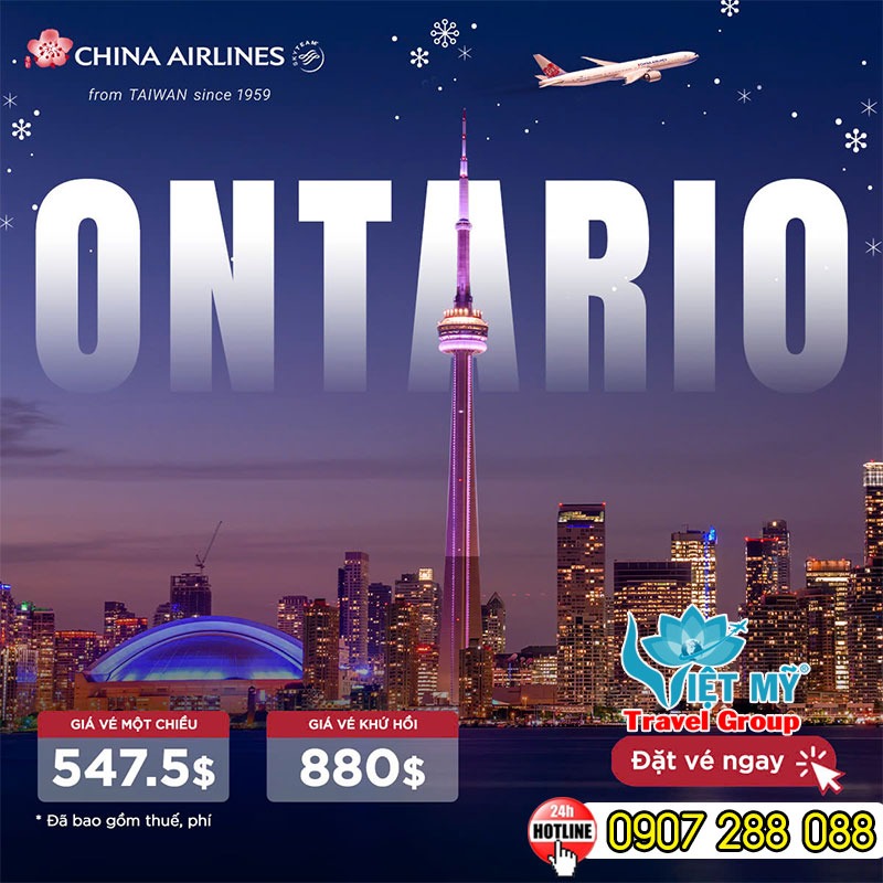 China Airlines ưu đãi vé bay đi Mỹ - Canada dịp Giáng Sinh