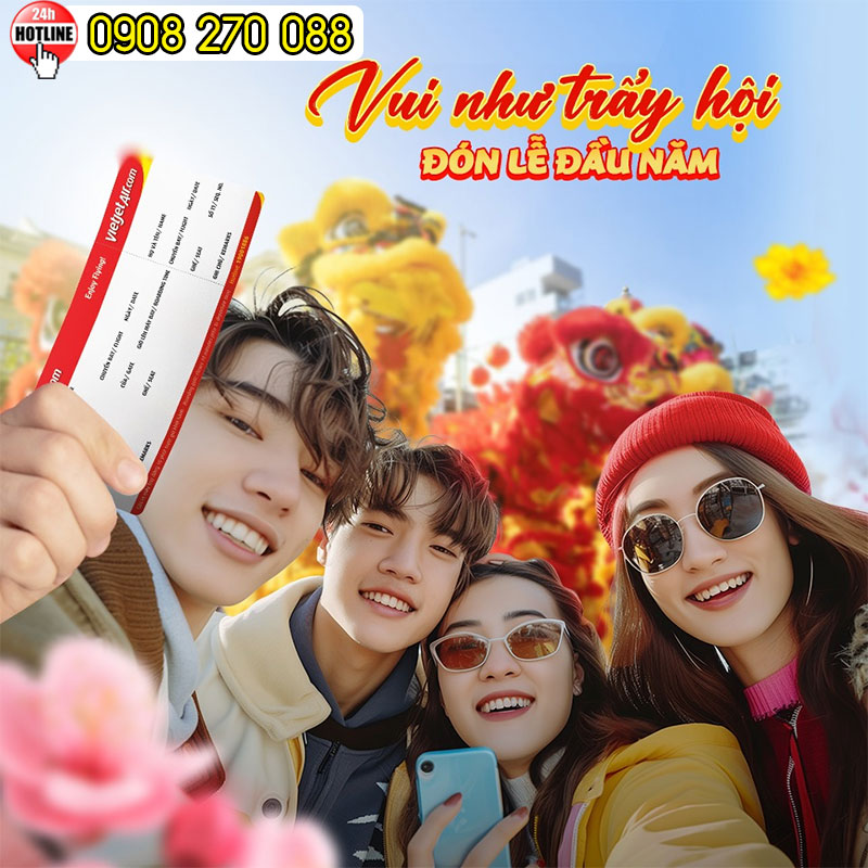 Tranh thủ săn ngay vé 0Đ vào 12h-14h với Vietjet Air!
