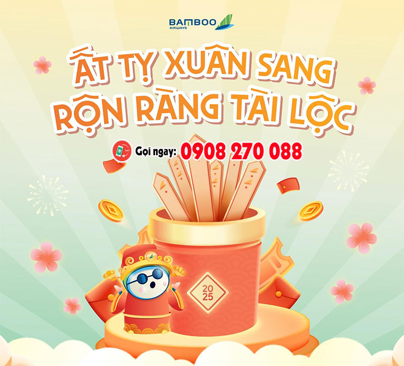 Lì xì Tết từ Bamboo Airways khi bay Nội địa & Quốc tế