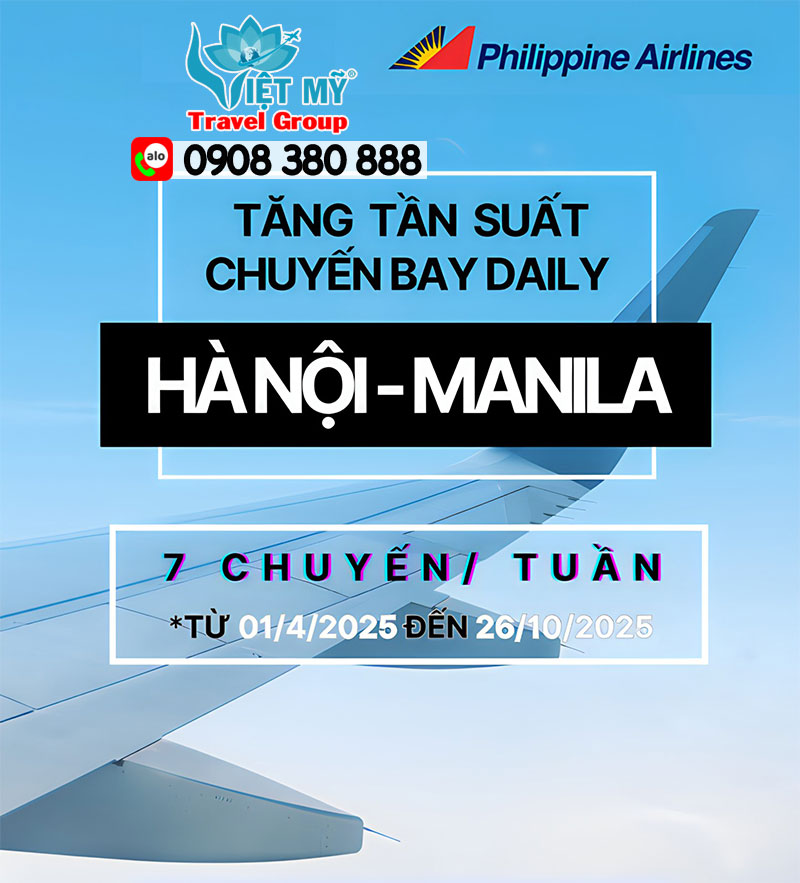 Philippine Airlines tăng tần suất chuyến bay Hà Nội - Manila
