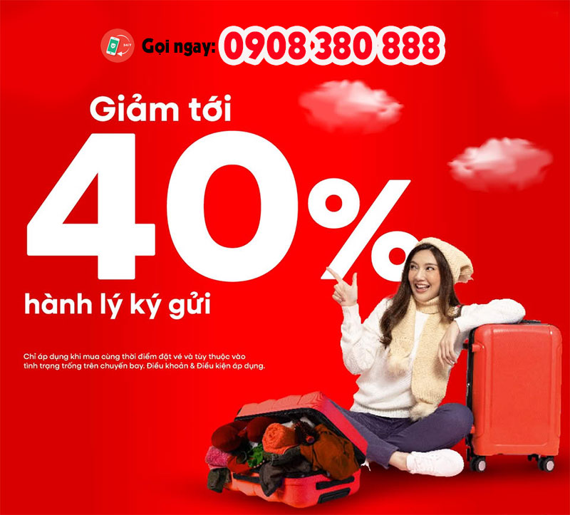 Mỗi lượt bay đã gồm thuế chỉ từ 1.159.000 đồng và đồng thời có cơ hội ưu đãi đến 40% hành lý ký gửi