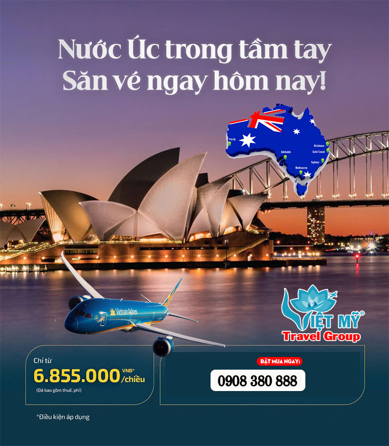 Cơ hội săn vé máy bay đi ÚC giá ưu đãi hãng Vietnam Airlines