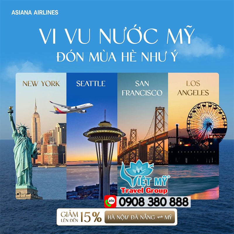 Vi vu nước Mỹ cùng Asiana Airlines - GIẢM 15% giá vé