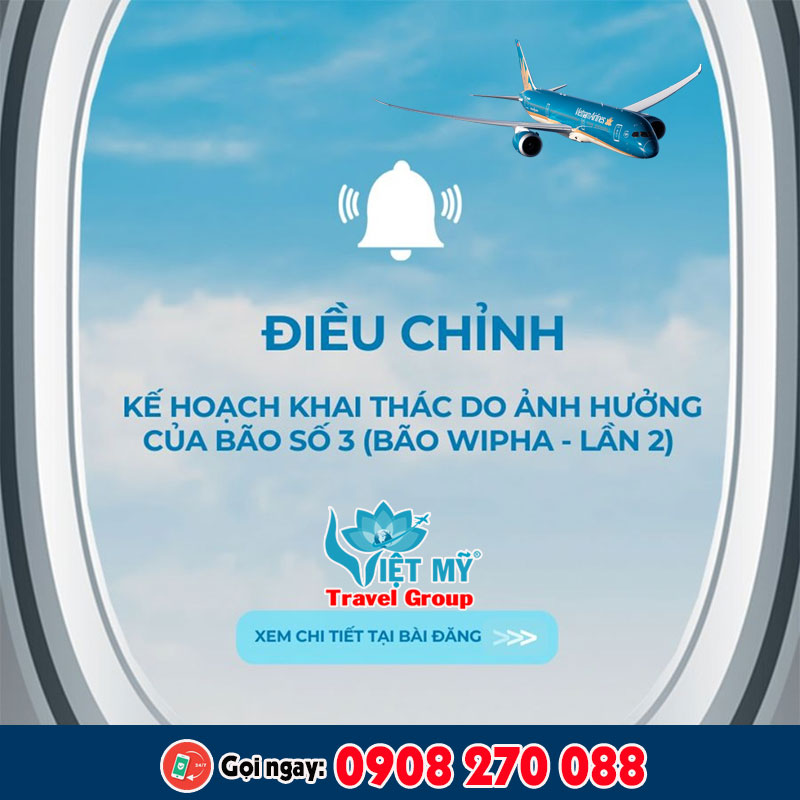 Bão Wipha ảnh hưởng lịch bay Vietnam Airlines - Nhiều chuyến bị huỷ từ TP.HCM đi Hải Phòng