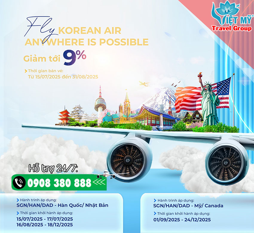 Bay tiết kiệm Korean Air hè này – Thỏa sức khám phá thế giới!