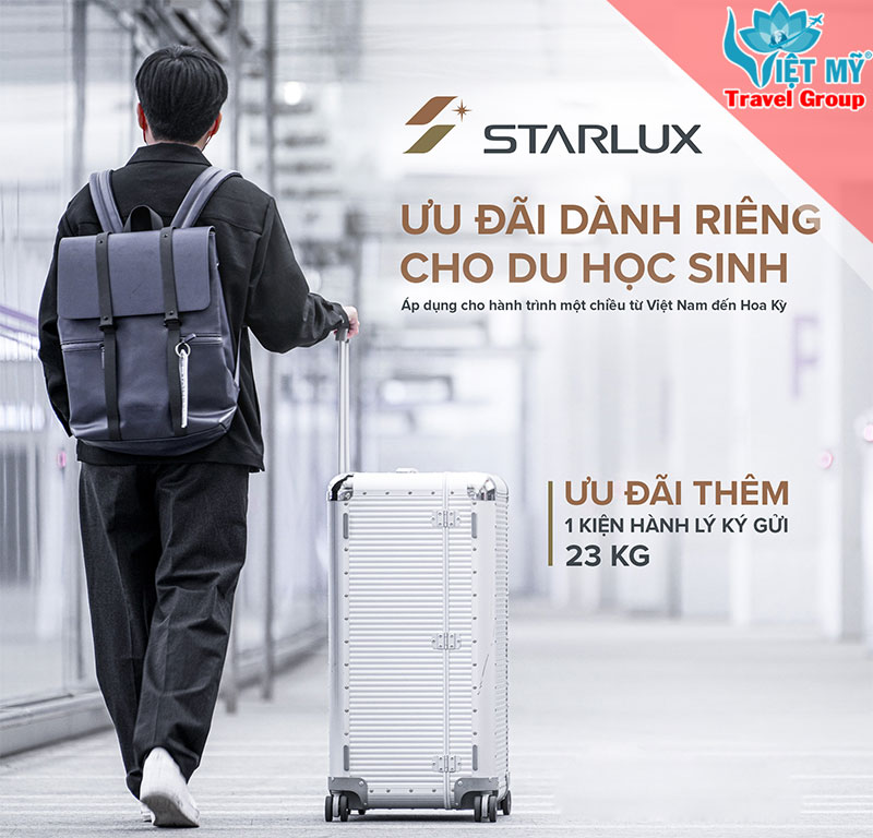 Ưu đãi vé máy bay du học Mỹ từ STARLUX – Tặng thêm 23kg hành lý