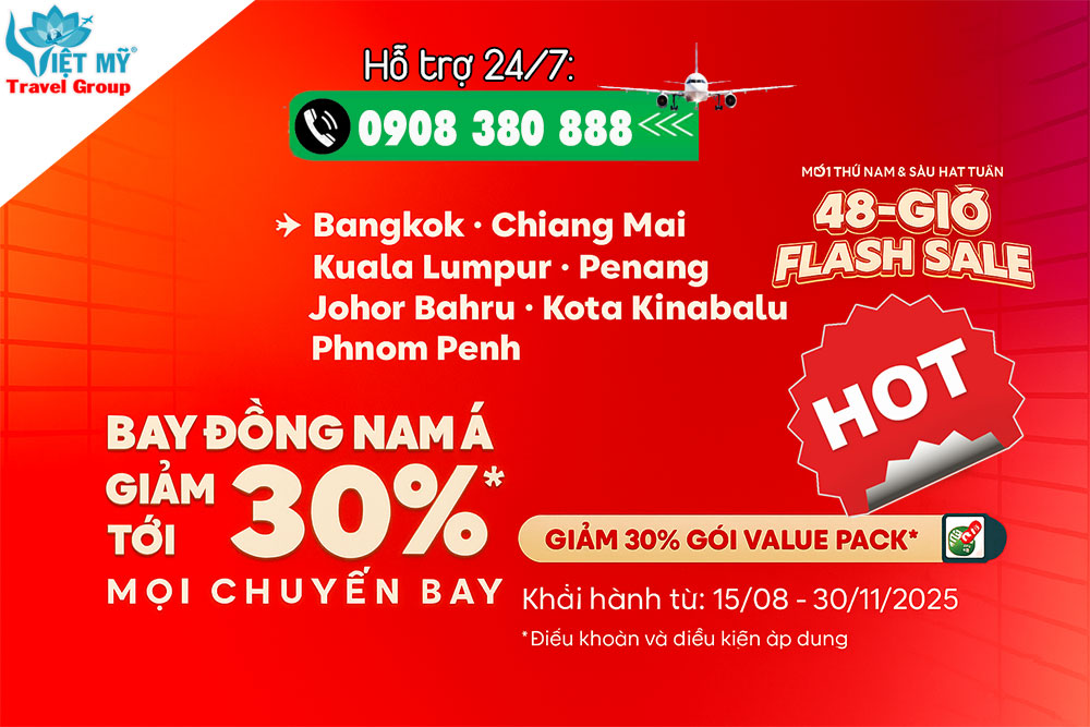 AirAsia tung khuyến mãi Flash Sale chỉ trong 2 ngày!