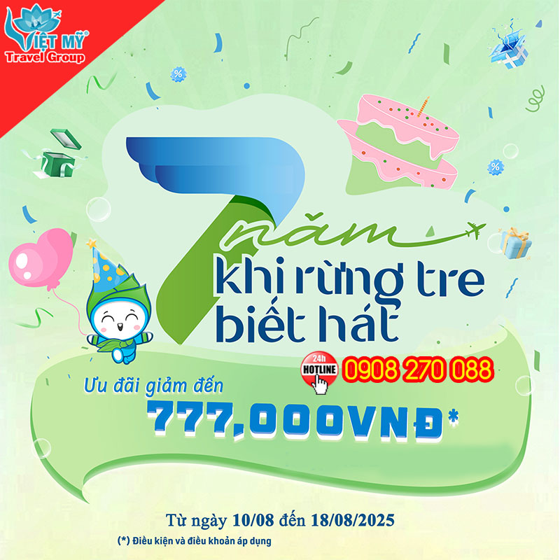 Bamboo Airways mừng sinh nhật 7 tuổi – Giảm giá vé đến 777.000 VNĐ