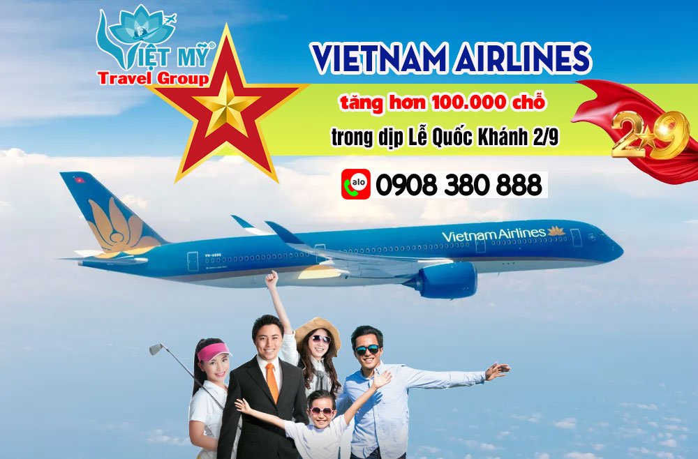 Vietnam Airlines tăng hơn 100.000 chỗ trong dịp Quốc khánh 2/9