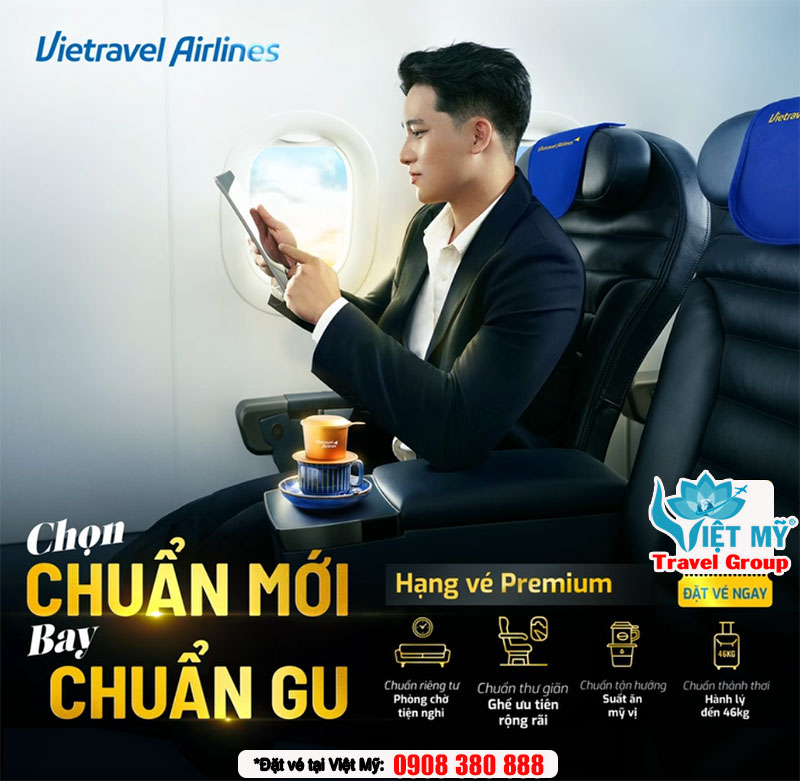Vietravel Airlines khuyến mãi hạng vé Premium – Giảm đến 30%