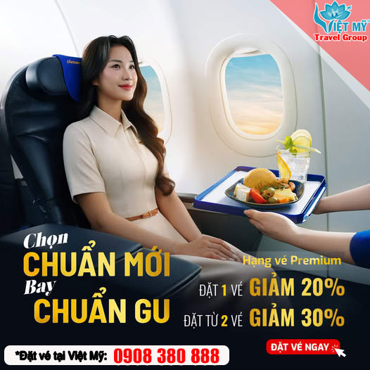 Ưu đãi hạng vé Premium Vietravel Airlines: Bay một mình giảm 20%, bay cùng nhau giảm 30%