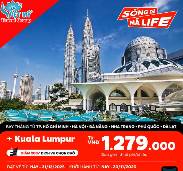 Ưu đãi vé máy bay Malaysia – Đặt tại Phòng vé Việt Mỹ
