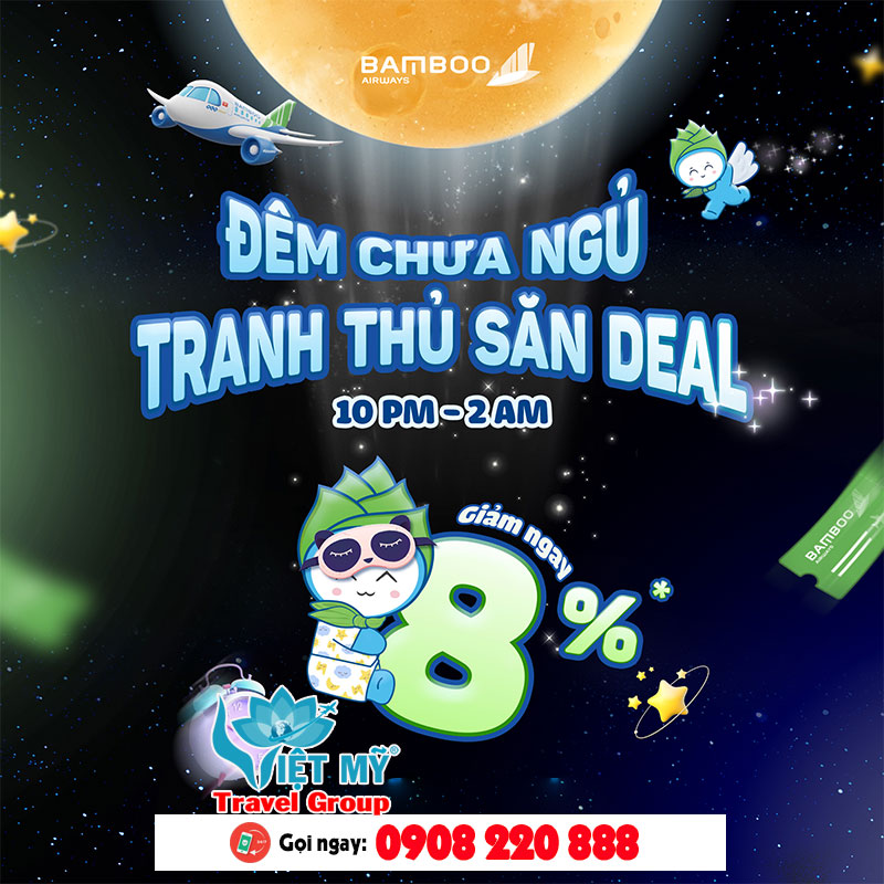 Săn deal đêm cùng Bamboo Airways – Giảm đến 8% giá vé nội địa