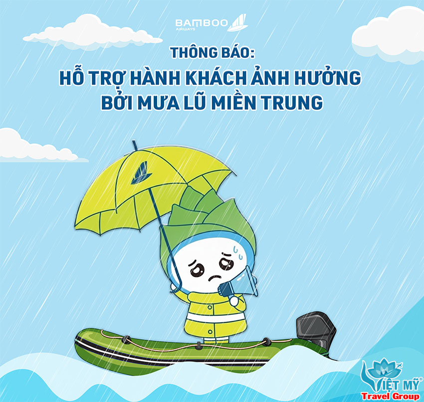 Tổng hợp chính sách hỗ trợ mưa lũ từ Bamboo Airways, Vietjet và Vietnam Airlines