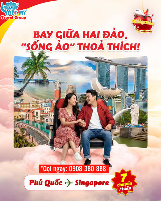 Vietjet tăng lên 7 chuyến/tuần đường bay Phú Quốc - Singapore