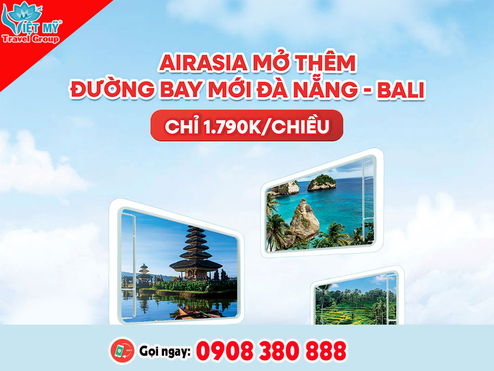 AirAsia sắp mở đường bay Bali – Đà Nẵng từ 20/3/2026