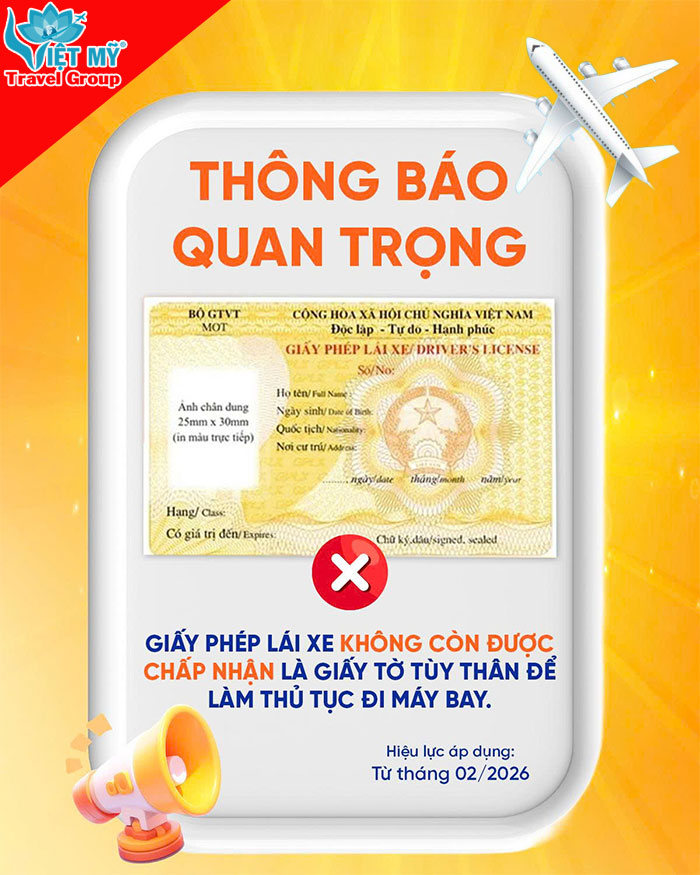 Làm thủ tục đi máy bay không còn sử dụng giấy phép lái xe