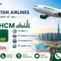 Săn vé từ Châu Âu về TP.HCM giá rẻ hãng Turkmenistan Airlines