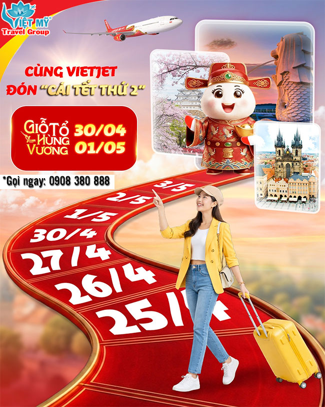 Vietjet tăng cường gần 3.800 chuyến bay dịp lễ 30/4 – 1/5: cơ hội “du xuân lần 2” tiết kiệm!
