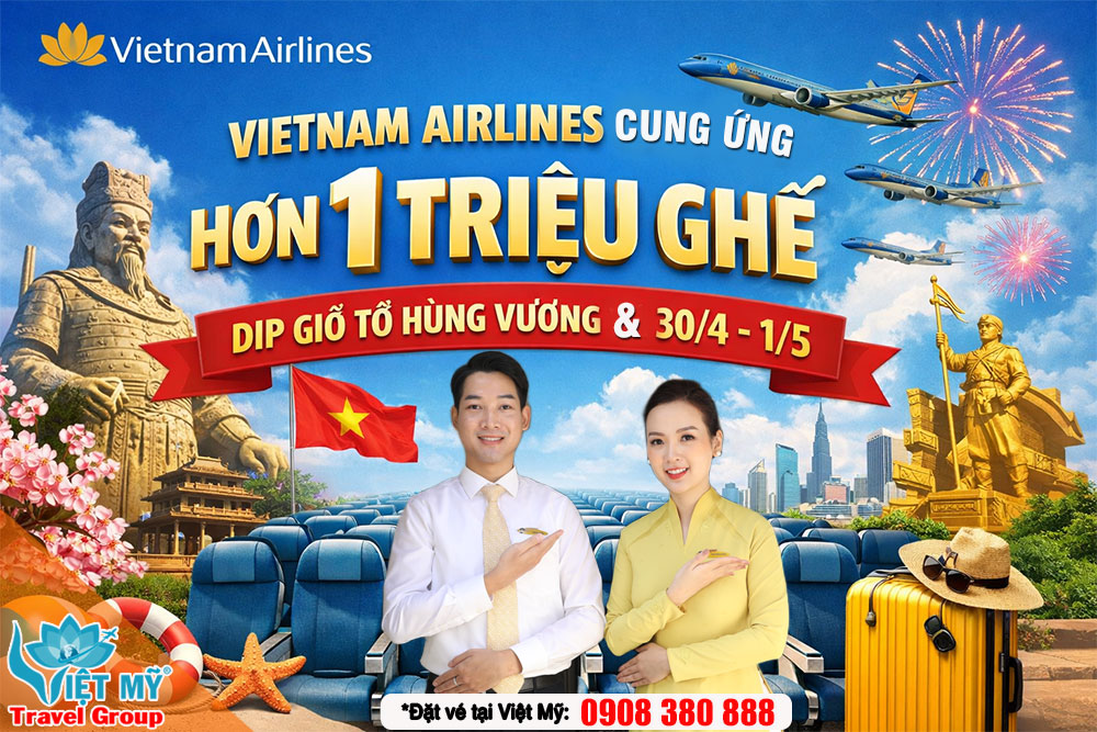 Vietnam Airlines tăng hơn 1 triệu ghế dịp lễ 30/4 - 1/5 năm 2026
