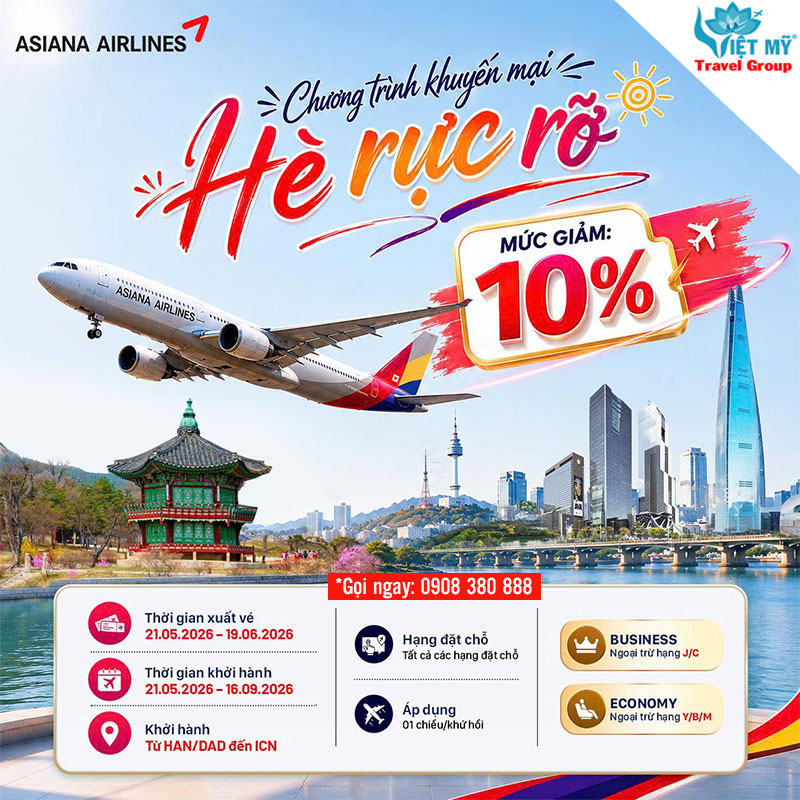 Vi vu Hàn Quốc mùa hè cùng ưu đãi hấp dẫn từ Asiana Airlines