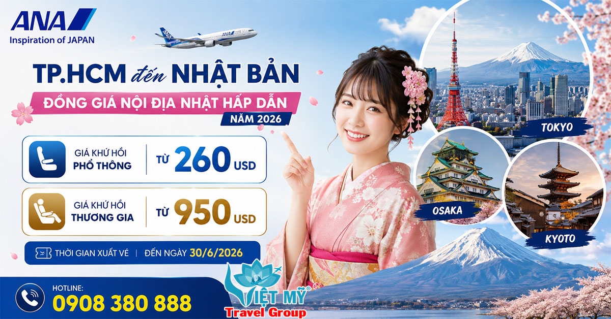 Hãng All Nippon Airways ưu đãi TP.HCM đi Nhật Bản chỉ từ 260 USD